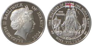 Bailiwick of Jersey, Elizabeth II, Silver 5 Pounds, 28.28g, 2005, The History of the Royal