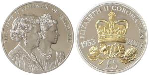 Bailiwick of Jersey, Queen Elizabeth II, Silver, 5 Pounds, 28.28g, 2013, Elizabeth II coro