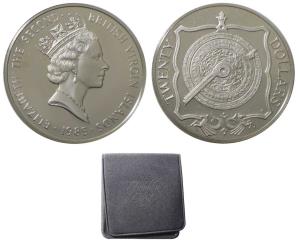 British Virgin Islands, Elizabeth II, Silver 20 Dollars, 19g, 1985, Brass Nocturnal (KM 54