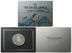 British Virgin Islands, Elizabeth II, Silver 20 Dollars, 19g, 1985, 2 cannons and ship(KM 