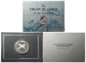 British Virgin Islands, Elizabeth II, Silver 20 Dollars, 19g, 1985, Crossed canons below d