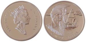 Canada, Elizabeth II, Silver Dollar, 25.17g, 1995, 325th Anniversary of the Hudson Bay Co.