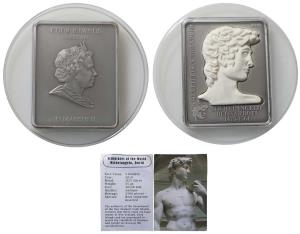 Cook Islands, Elizabeth II, Silver 5 Dollars, 25g, 2010, SCULPTURES OF THE WORLD MICHELANG
