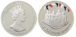 Falkland Island, Elizabeth II, Silver 50 Pence, 28.17g, 2002, (KM 77). Uncirculated.