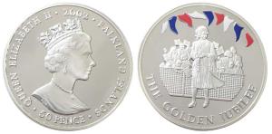 Falkland Island, Elizabeth II, Silver 50 Pence, 28.27g, 2002, (KM 76a.1). Uncirculated.