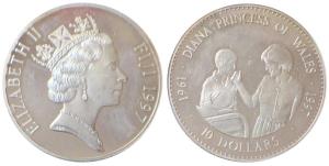 Fiji, Queen Elizabeth ii, Silver, 10 Dollars, 31.3GM ,1997, obv. Queen Portrait, rev. Dian