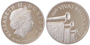 Great Britain, Elizabeth II, Silver 5 Pounds, 28.28g, 2006, 80th anniversary of the birth 