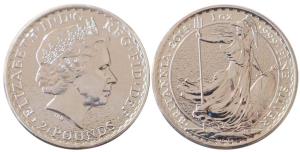 Great Britain, Elizabeth II, Silver 2 Pounds, 31.1g, 2015 Britannia, in plastic case of is