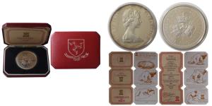 Isle of Man, Elizabeth II, Silver Crown, 28.43g, 1977 (KM 41).Uncirculated., within origin