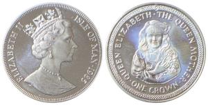 Isle of Man, Elizabeth II, Silver Crown, 28.28g, 1980, 80th Birthday of Queen Elizabeth th