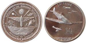 Marshall Islands, Silver 50 Dollars, 31.11g, The Legends of the Royal Air Force, obv. Nati