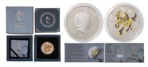 Niue, Elizabeth II, Silver Two Dollars, 31.1g, 2014, Years of horse, Proof, within origina