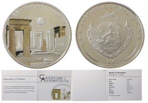 Palau, Silver 5 Dollar, 25g, 2011,obv.World of wonders Persepolis-Shirraz, rev. Palau Coat