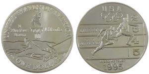 United States of America, Silver Dollar, 26.73g, 1995, Atlanta Olympics 1996 Series - Trac