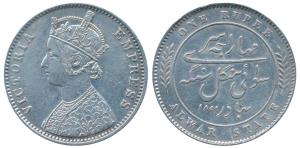 Mangal Singh (AH 1291-1310; 1874-1892 AD), Silver Rupee, 11.64g, with the name and portrai