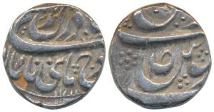 Bhai Lal Singh (1781-1819 AD), Silver Rupee, in the name of Ahmad Shah Durrani (KM 10). Ve