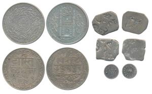 Assorted lots, Hyderabad, Mir Usman Ali Khan, Silver Rupee, AH 1332/4; Mewar, Fateh Singh,
