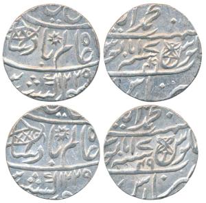 Muhammadabad Banaras Mint, Silver Rupee (2), 11.25g, in the name of Shah Alam II, fish, su