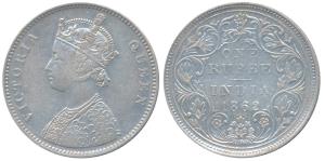 Victoria Queen, Silver Rupee, 1862, Bombay Mint, A / II / 1 / 10, (Prid 95). Very Fine+, R