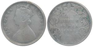 Victoria Empress, Silver ½ Rupee, 1885, Bombay Mint, A / II / B raised and Dot, Unlisted i