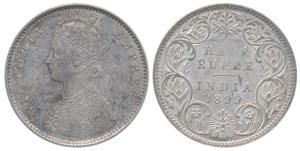 Victoria Empress, Silver ½ Rupee, 1899, Bombay Mint, A / I / B incuse, Inverted ‘B’, (Prid