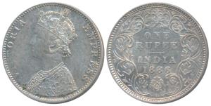 Victoria Empress, Silver Rupee, 1886, Bombay Mint, C2 / I / B incuse, Rev I variant, Unlis