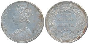 Victoria Empress, Silver Rupee, 1897, Bombay Mint, C2 / I / B incuse, (Prid 183). Very Fin