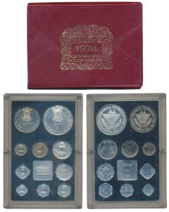 1974 Proof Set, Planned Families Food For All, set of 10, 1 Paisa to Rupees 50. In immacul