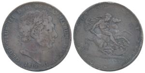 Great Britain, George III, Silver Crown, 27.96g, 1819, St. George slaying a dragon within 