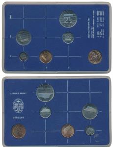 Netherlands, Set of 5, Uncirculated Set, 1982, 2 ½ Guilden, 1 Guilden, 25 cent, 10 cent, 5
