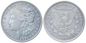 United States of America, Silver Morgan Dollar, 1921 (KM 110).Extremely Fine.