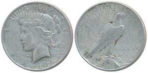United States of America, Silver Peace Dollar, 1923, (KM 150). Fine+.