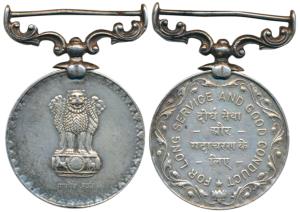 Republic of India, Silver Medal, For Long service and good conduct, awarded to 1050284 LD 