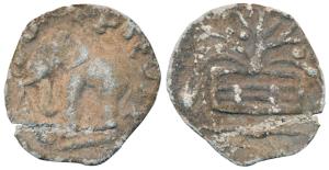 Maharathis of Tungabhadra Valley (c. 30 BC – 70 AD), Lead Unit, 10.69g, obv. an elephant s