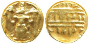 Vijayanagar, Venkitapati Raya III (c. 1630-1641 AD), Gold ½ Pagoda, 1.71g, obv. Tirupati B
