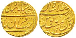 Muhammad Shah (AH 1131-1161; 1719-1748 AD), Gold Mohur, 10.89g, Dar-ul-Khilafat Shahjahana
