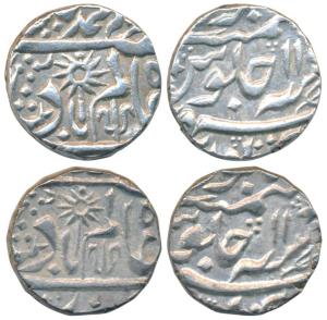 Raja Hindupat Singh, Silver Rupee (2), Chhatarpur Mint, in the name of Shah Alam II, RY 11