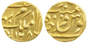 Mir Mahbub Ali Khan (AH 1285-1329; 1869-1911 AD), Gold ¼ Ashrafi, 2.36g, Farkhanda Bunyad 