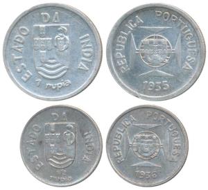 Silver Rupia and ½ Rupia, 1935 and 1936 (KM 23 & 22). Extremely Fine. (2)