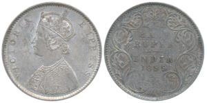 Victoria Empress, Silver ½ Rupee, 1899, Bombay Mint, A / I / B incuse, Inverted ‘B’, (Prid