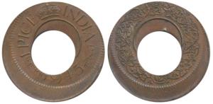 Copper Pice, 1945, Error, 20% off-center. Extremely Fine, Very Rare.