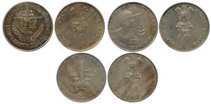 Copper-Nickel Rupees 10 (3), 1974, Planned Families and Food For All; 1975, Equality Devel