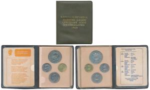 1969 Uncirculated Set, Gandhiji Birth Centennial, set of 4, 20 Paise to Rupees 10. In near