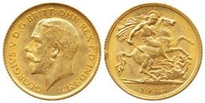 Australia, George V, Gold ½ Sovereign, 4g, 1915, ‘S’ mint mark for Sydney Mint (KM 28). Ab