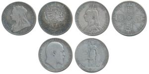Great Britain, Silver Florin / 2 Shillings (3), Victoria, Jubilee Head, 1889; Mature bust,