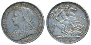 Great Britain, Silver Crown, Victoria, 1900 (KM 783). A couple of edge knicks, Very Fine+,