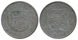 Portuguese Mozambique, Silver 10, Escudos, 1936 (KM 67). Uncirculated, Rare.