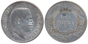 Somalia Italia, Silver Una Rupia, 11.6g, 1912R, (KM 6). About Extremely Fine, Rare.