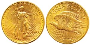 United States of America, Saint-Gaudens double eagle, Gold $20, 33.4g, Liberty standing on