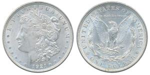 United States of America, Silver Morgan Dollar, 26.64g, 1921 (KM 110). Extremely Fine.
